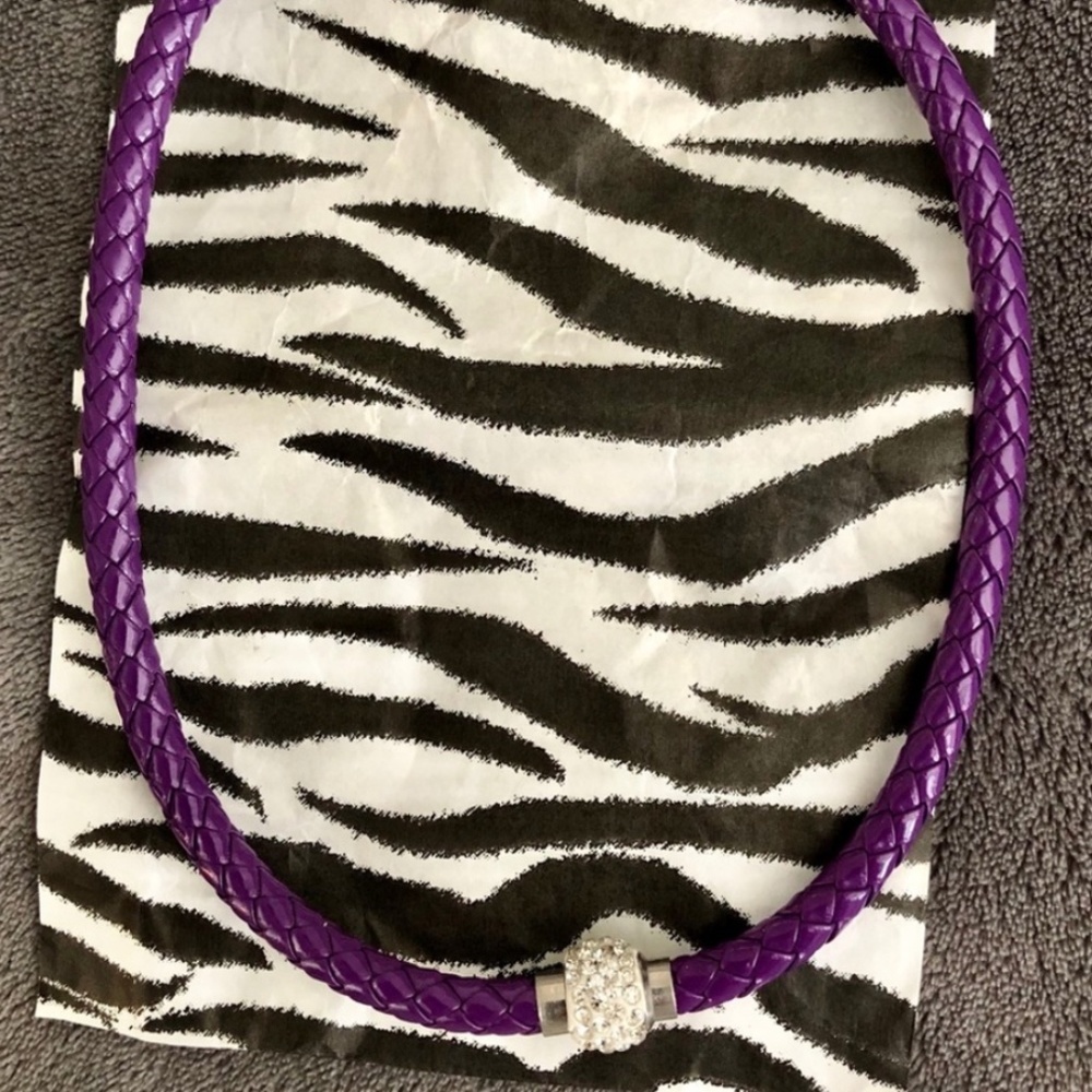 Purple/Rhinestone Handmade fun necklace for your unique self!